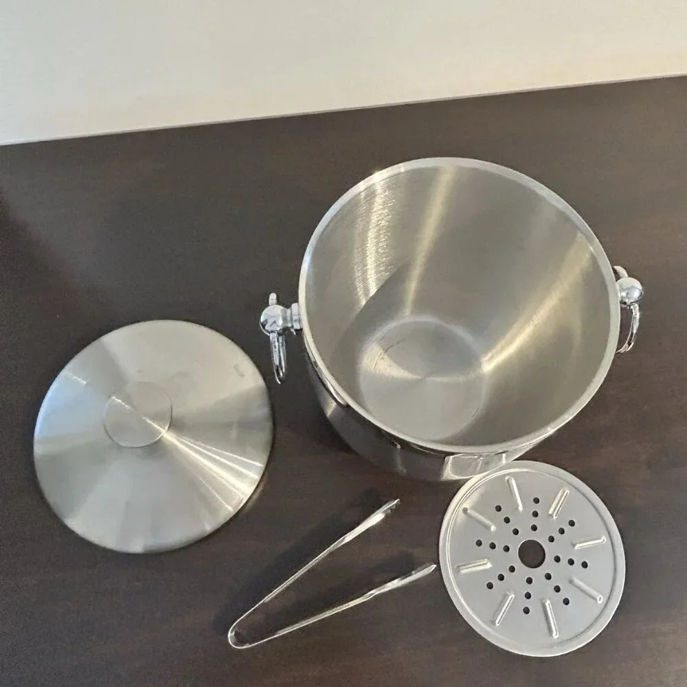 Oggi Double Wall Stainless Steel Ice Bucket w/ Tongs 3 Quart - Picture 5 of 6